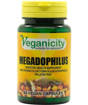 Veganicity VG6428 Megadophilus 1.25 billion Probiotic Acidophilus Supplement - 60 Capsules