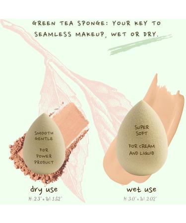 Green Tea Beauty Sponge | Eco-Friendly Vegan & Cruelty-Free Makeup Blender | Biodegradable & Latex-Free Beauty Tool for Liquid & Powder - Buy Online on GoSupps.com