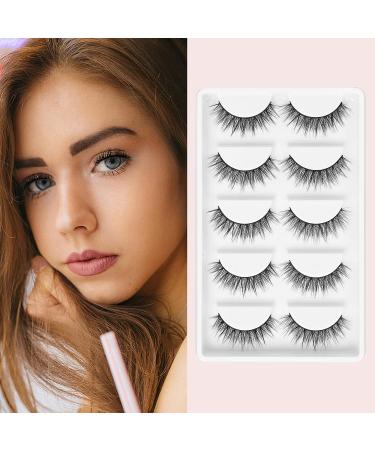 VANREAL Fake Eyelashes Natural Look Cat Eye - 13mm D Cur Wispy Faux Mink Lashes, 5 Pairs - Buy Online on GoSupps.com