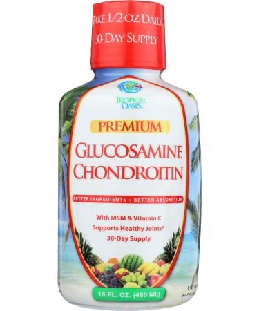 Tropical Oasis Liquid Glucosamine Chondroitin w/ MSM and Vitamin C for maximum absorption (16 oz) Liquid