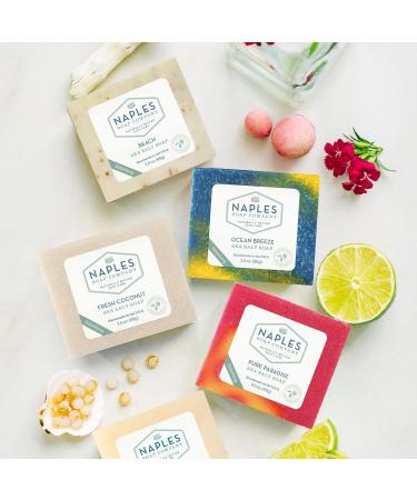 Naples Soap Company pH Balancing Sea Salt Soap Stack Gift Set | Naturally Exfoliate & Moisturize | Nutrient-Rich Beach Vibes | Set of 4 Bars (3.5 oz - Buy Online on GoSupps.com