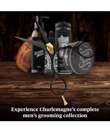 5.5 Ontaki Premium Hand Forged Japanese Steel Scissors for Hair Beard & Mustache - Bartscher Black Trim Tool - Buy Online on GoSupps.com