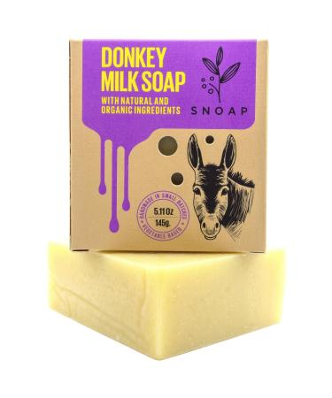 SNOAP Unscented Soap Bar  made with donkey milk and organic ingredients  is perfect for daily cleansing for everyone. (1 Pack) 5.00 Ounce (Pack of 1)