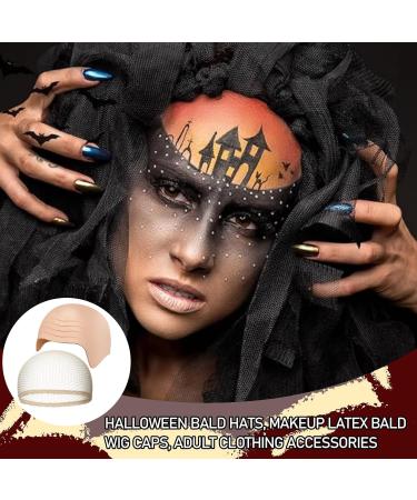 Halloween Bald Cap Bald Skin Thick Rubber Head Cap Wig Fancy Dress Cosplay Hat Costume Accessories for Kids Adults - Buy Online on GoSupps.com