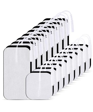 LYINIE TENS Unit Pads 32pcs Reusable Replacement Electrode Patches for Electrotherapy (2"x2" 16pcs, 2"x4" 16pcs)