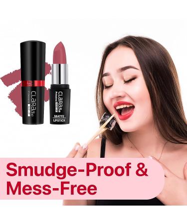 Claraline Matte Lipstick - Long Lasting & Highly Pigmented Makeup for Women | Smudge-Proof, Cruelty-Free, Halal-Certified & Paraben-Free | Soft Pink 464 - Buy Online on GoSupps.com