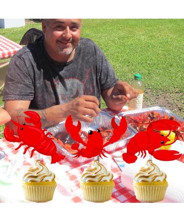Lobster Cupcake Toppers 24Pcs Crawfish Cupcake Picks Crawfish Birthday Party Decorations Red Lobster Cake Picks for Under The Sea Baby Shower Supplies - Buy Online on GoSupps.com