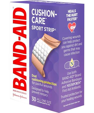 Band-Aid Sport Strip/Extra Wide Adhesive Bandages - 30 Count - Buy Online on GoSupps.com