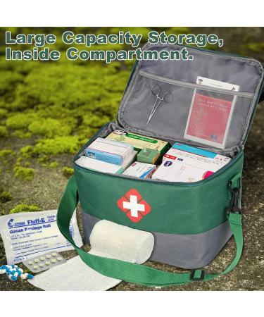 Portable Medicine Pocket with Shoulder Straps | Waterproof Medication Storage Bag for Travel Home & Outdoor - Green - Buy Online on GoSupps.com
