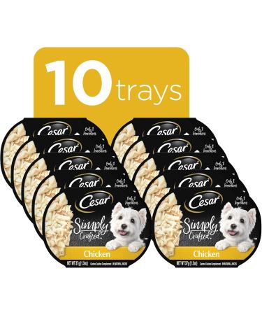 Cesar Simply Crafted Wet Dog Food Chicken Flavour 37g Pack of 10 & Simply Crafted Wet Dog Food Chicken Carrots Barley & Spinach 37g Pack of 10 - Buy Online on GoSupps.com