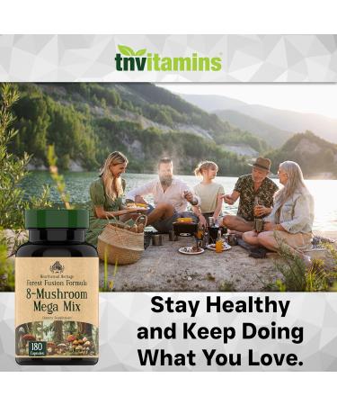 8 Mushroom Complex - 180 Capsules - Lion s Mane Reishi Chaga Cordyceps & Turkey Tail - Natural Immune Focus & Energy* Support Supplement for Men & Women - Buy Online on GoSupps.com