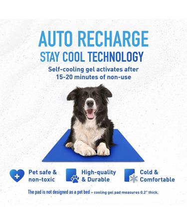 Chillz Dog Cooling Mat - Pressure Activated Gel Pad for Dogs & Cats - Non-Toxic, No Water Needed - Ideal for Home, Travel, Crates - Large Blue - Buy Online on GoSupps.com