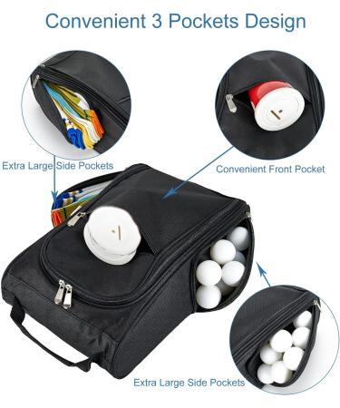 Premium Portable Shoe Bag for Golf & Soccer | 3 Zipper Design | Unisex Sports Footwear Organizer (Black) - Buy Online on GoSupps.com
