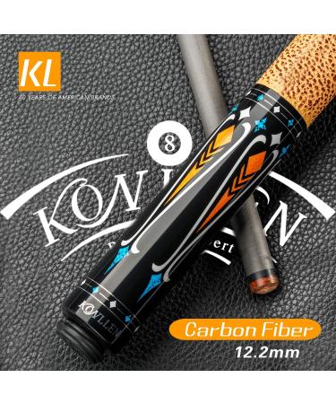 KONLLEN Carbon Fiber Pool Cue Stick Professional Cues (Full Carbon Technology Low Deflection Billiard Cue Stick 12.5mm 147cm) jf-carbon - Buy Online on GoSupps.com