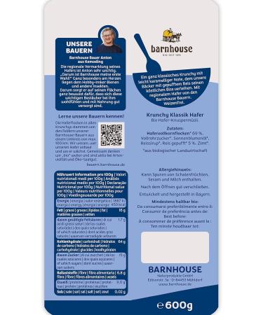  Barnhouse Barnhouse Krunchy Classic Oat Cereal Pack of 2 from Bavaria Organic 600g - Buy Online on GoSupps.com