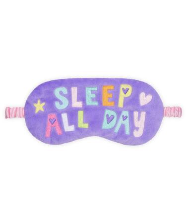 iscream Fun and Colorful Satin-Lined Silky Fleece Sleep Mask for Girls - Sleep All Day