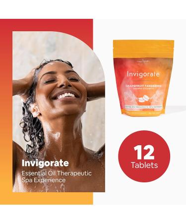 Hope Health Aromatherapy Invigorate Shower Steamers (12 Count) - Grapefruit Tangerine Essential Oils - Mess-Free Therapeutic Shower Tablets for Mood Boost & Relaxation - Buy Online on GoSupps.com