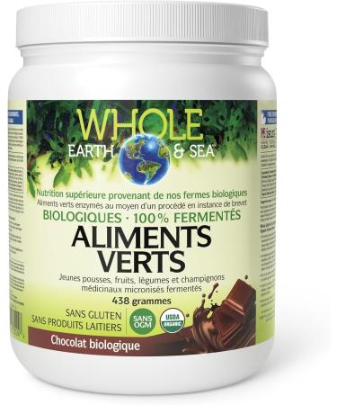 Natural Factors Whole Earth & Sea Greens Organic Chocolate Flavour 438g Powder 100% Fermented and Organic 6 g of Plant Protein per serving Vegan-Friendly Supports Active Healthy and Sustainable Lifestyle - Buy Online on GoSupps.com