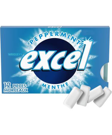 EXCEL Peppermint Flavoured Sugar Free Chewing Gum 12 Pieces 12 Packs Peppermint Gum - Buy Online on GoSupps.com