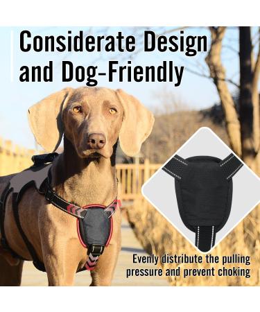 Aimydog No Escape Reflective Dog Harness | Escape Proof & Adjustable | Breathable Vest for Medium to Large Dogs | Grey/Black | Ideal for Walking & Training - Buy Online on GoSupps.com