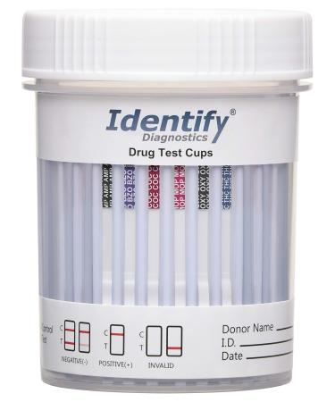 5 Pack Identify Diagnostics 6 Panel Drug Test Cup - Testing Instantly for 6 Different Drugs THC, OXY, MOP, COC, BZO, AMP ID-CP6 (5)