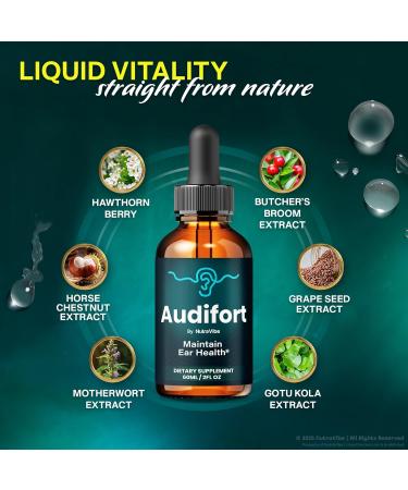 NutraVibe (3 Pack) Audifort Daily Hearing Support Drops with a Clean Liquid Formula for Ear Health Auditory Clarity and Inner Ear Balance | Plant-Based Easy-to-Use Droppers (90 Servings) - Buy Online on GoSupps.com