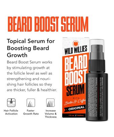 Wild Willies Beard Growth Kit - Capsules & Boost Serum - Natural Growth Oil With Biotin & Caffeine - Vitamins for Fuller Thicker Beard - 60 Capsules - For Men - Buy Online on GoSupps.com