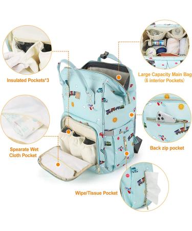 Diaper Bags Backpack Baby Bag for Mom Dad Baby Girls Boy  Cute Mult Diaper Nappy Bag Travel Back Pack Waterproof Maternity Changing Bag Baby Stuff with USB Charging Port Stroller Straps Large Blue - Buy Online on GoSupps.com