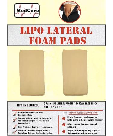 Medcore Lipo Abdominal Side Foam Pads - Post Liposuction Recovery Boards for Tummy Tuck & C-Section Surgery Compression Garments - Buy Online on GoSupps.com