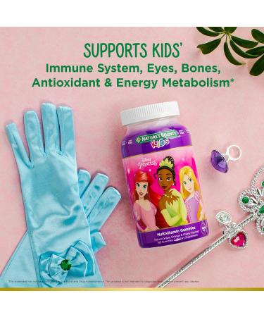 Nature's Bounty Disney Princess Kids Gummy Multivitamin - 60 Gummies, Natural Grape Orange Cherry Flavor, Gluten Dairy Peanut-Free - Buy Online on GoSupps.com
