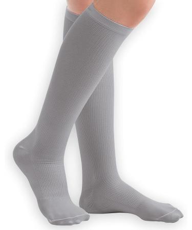 Collections Etc Men's Compression Trouser Socks Pair Firm 20-30 mmHg Grey Medium | Made in USA - Buy Online on GoSupps.com