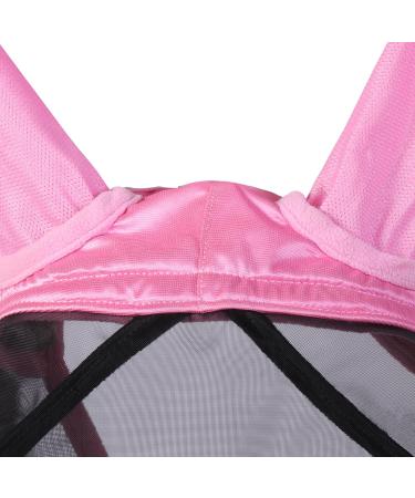 Harrison Howard Caremaster Pro Luminous Horse Fly Mask - Large Eye Space Long Nose Ears UV Protection for Horses & Ponies - Pink - Buy Online on GoSupps.com