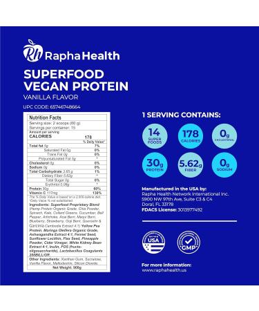 Superfood Vegan Protein (Vanilla) | Plant-Based Protein with Superfoods & Probiotics for Muscle Recovery | 15 Servings - Buy Online on GoSupps.com