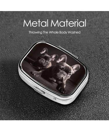 French Bulldog 2 Compartment Pill Case - Cute Travel Pill Organizer for Purse & Pocket | Perfect Gift - Buy Online on GoSupps.com