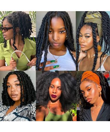 Leeven 12 Inch Springy Afro Twist Hair for Faux Locs 3 Packs Pre-Separate Popping Spring Twist Crochet Hair for Distressed Locs Afro Kinky Curly Marley Braiding Hair Extensions /1B# 12 Inch (Pack of 3) 1B# - Buy Online on GoSupps.com