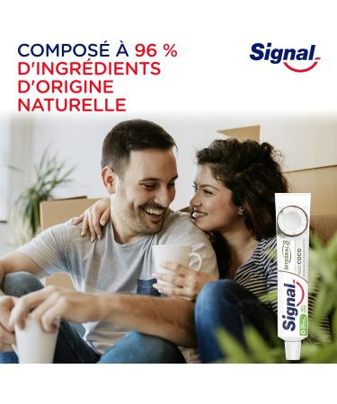 SIGNAL - Integral 8 Nature Elements Coconut Toothpaste - Whiter teeth - Mineral zinc - 96% ingredients of natural origin (pack of 6x75ml) - Buy Online on GoSupps.com