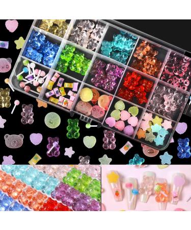 3D Mix Assorted Color Nail Charms Acrylic Multi Cute Nail Art Charms Hollow Candy Jewelry Nail Supplies for Nail Art Design DIY Crafts Accessories (Colorful Bear) - Buy Online on GoSupps.com