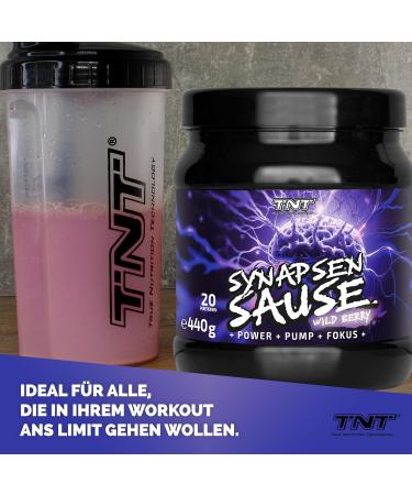 TNT SYNAPSENSAUS Wild Berry 440g | Pre-Workout Booster | Fitness & Bodybuilding | L-Citrulline Caffeine & Guarana | Made in Germany - 20 Servings - Buy Online on GoSupps.com