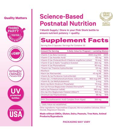 Pink Stork Total Postnatal Multivitamin + Postpartum Mood Support - Folate B12 Ashwagandha Chamomile Support Nutrition Postpartum Mood and Stress Bundle - Buy Online on GoSupps.com