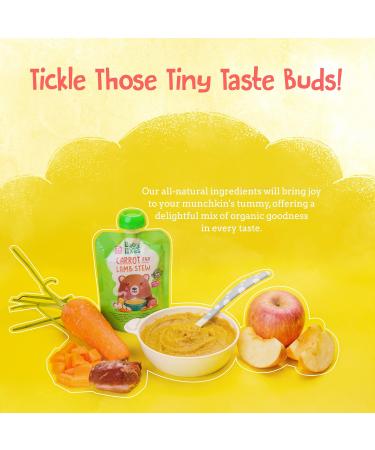 Organic Halal Baby Food Pouches - Stage 2 Carrot Lamb Puree 12x130g for 7+ Months - Buy Online on GoSupps.com
