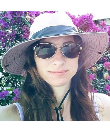 HSELL Women's UV Protection Wide Brim Sun Hat with Ponytail Hole - Pink - Buy Online on GoSupps.com