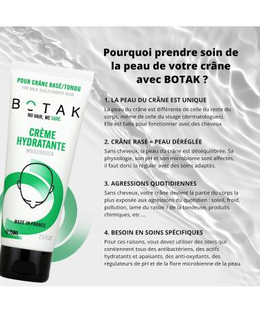 BOTAK Soothing Regenerating Moisturizer for Shaved/Trimmed Heads | 97% Natural Origin Vegan French | Mattifying | Anti-Dark Spots and Fine Lines | Regulates pH and Microbiome | 75mL - Buy Online on GoSupps.com