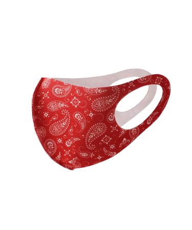 Komonee Face Mask Washable Reusable Paisley Dustproof Cloth Mouth Cover Covering For Men Women Outdoors Indoors Cycling Ski Protection 2 Red