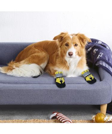 Reestboo Paw Protection Dog Boots - 4 Slide Shoes with Reflective Straps & Velcro for Large Dogs | Outdoor Snowshoes (XL Yellow) - Buy Online on GoSupps.com
