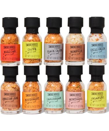 Smokehouse by Thoughtfully Set d' pices gourmet pour grillades en mini bouteilles en verre v g talien et v g tarien avec des saveurs incluant Cara bes Jerk jama cain et plus paquet de 10 - Buy Online on GoSupps.com