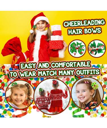 Sibba 6-Piece Christmas Bow Hair Pins - Santa, Snowman, Snowflake, Elk Boutique Clip Barrette Accessories for Girls - Buy Online on GoSupps.com