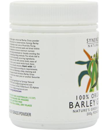 Synergy Natural Organic Barley Grass Powder - 200g - Buy Online on GoSupps.com