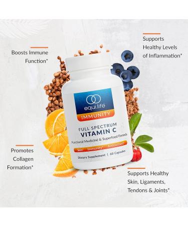 EquiLife Full Spectrum Vitamin C Immune Supplement - Regulates Irritation, Boosts Metabolism, Promotes Skin Moisture| 60 Capsules - Buy Online on GoSupps.com