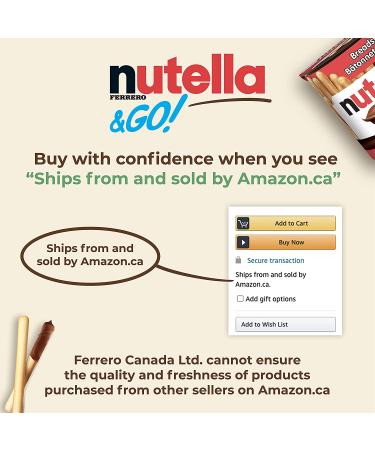 Nutella and Go Snack Packs  Chocolate Hazelnut Spread with Breadsticks  10ct  52g/1.8 oz per pack  Imported from Canada} - Buy Online on GoSupps.com