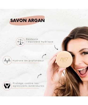  AYV Cosmetics Argan Moisturizing Solid Soap - Intense Hydration - Argan Oil Soap - Normal to Very Dry Skin - Face and Body Care - MADE IN FRANCE - 100g - Buy Online on GoSupps.com